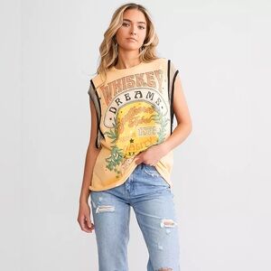 The Buckle Whiskey Dreams Oversized Graphic Tank Top Size Large